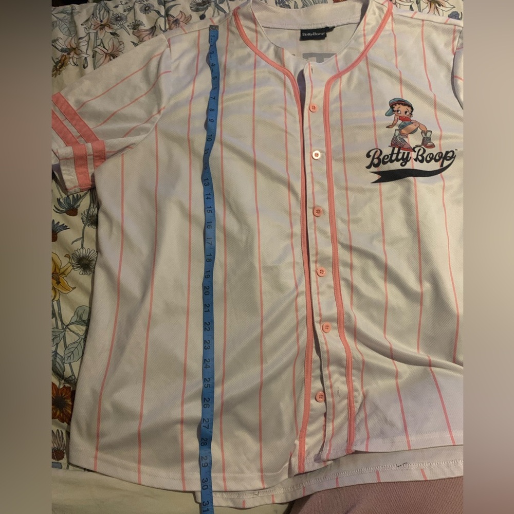 Betty Boop Cartoon 3X Baseball Jersey 90s y2k style graphic print plus size - Picture 3 of 8